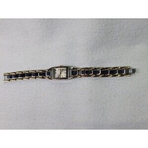 Anne Klein Women's Two-Tone Rectangle Quartz Water-Resistant Stainless Steel Wa…